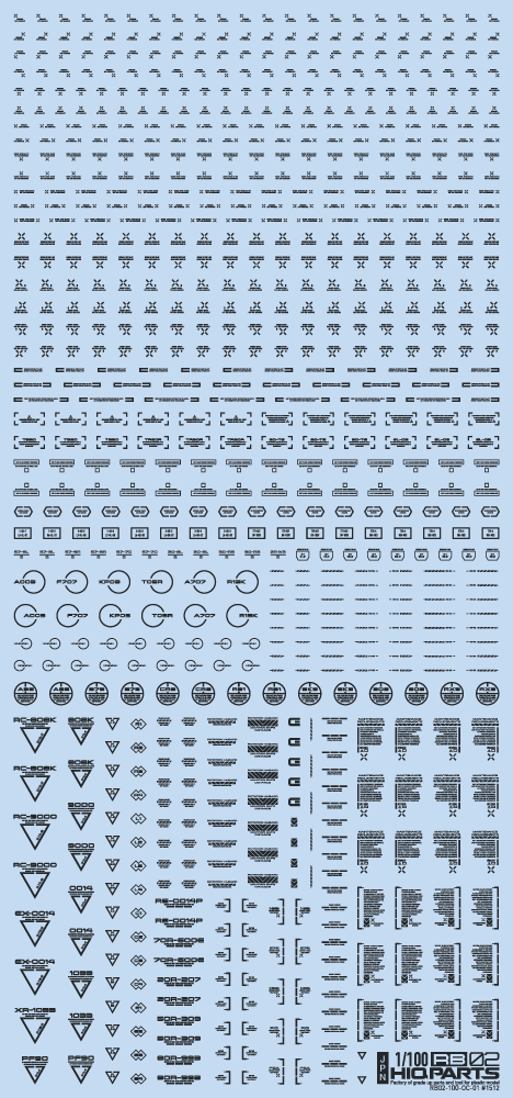 HiQ Parts: 1/100 RB02 Caution Decal One Color - Dark Gray 