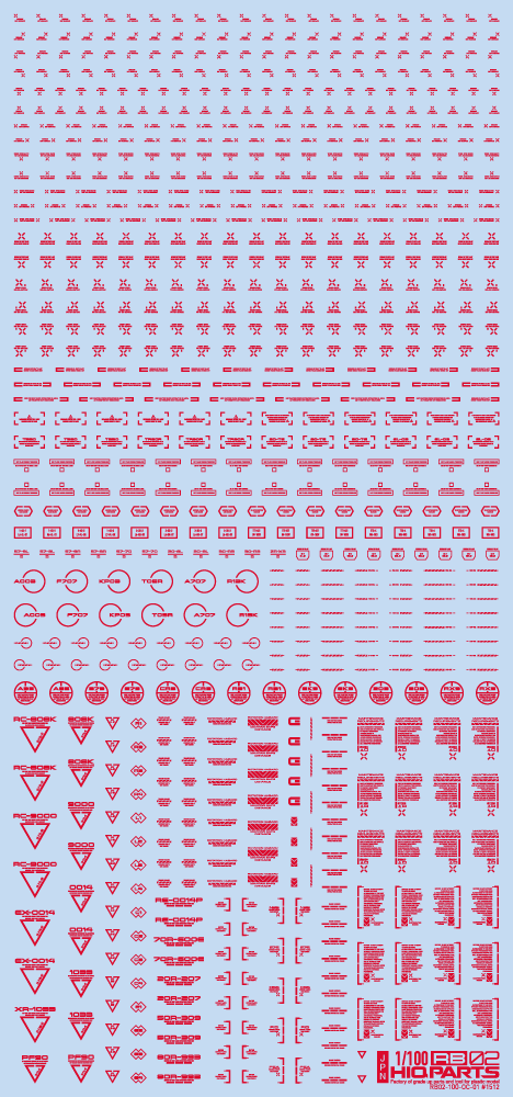 HiQ Parts: 1/100 RB02 Caution Decal One Color - Red 