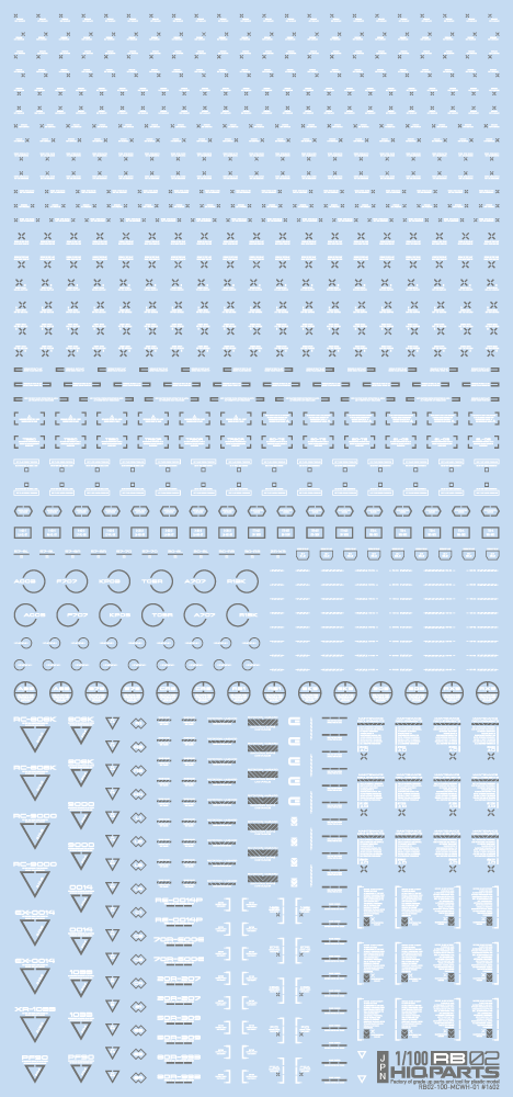 HiQ Parts: 1/100 RB02 Caution Decal - White & Gray 