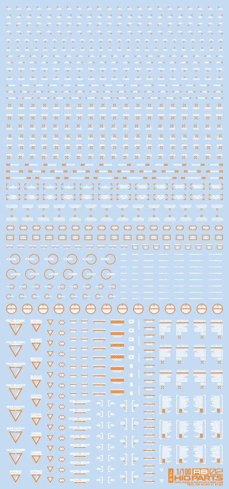 HiQ Parts: 1/100 RB02 Caution Decal - White & Orange 