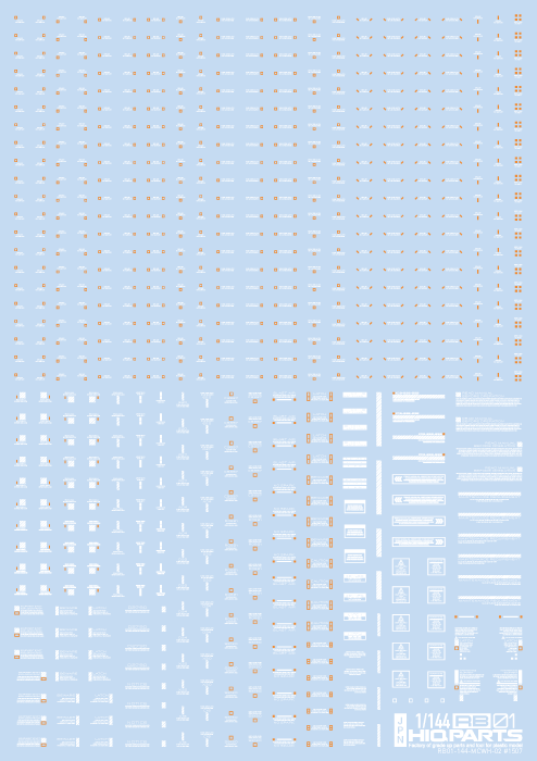 HiQ Parts: 1/144 RB01 Caution Decal - White & Orange 