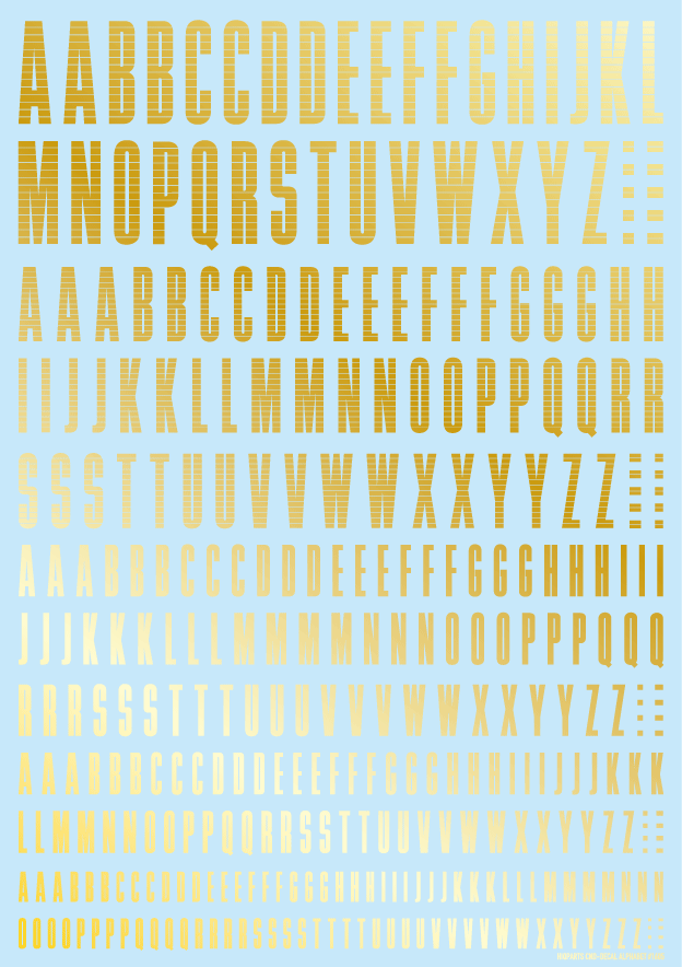 HiQ Parts: CND Decal - Alphabet Gold 