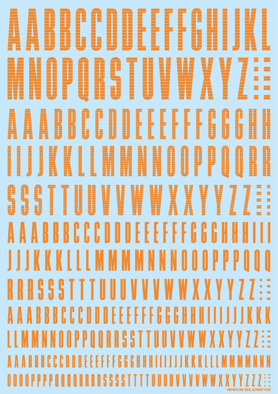 HiQ Parts: CND Decal - Alphabet Orange 
