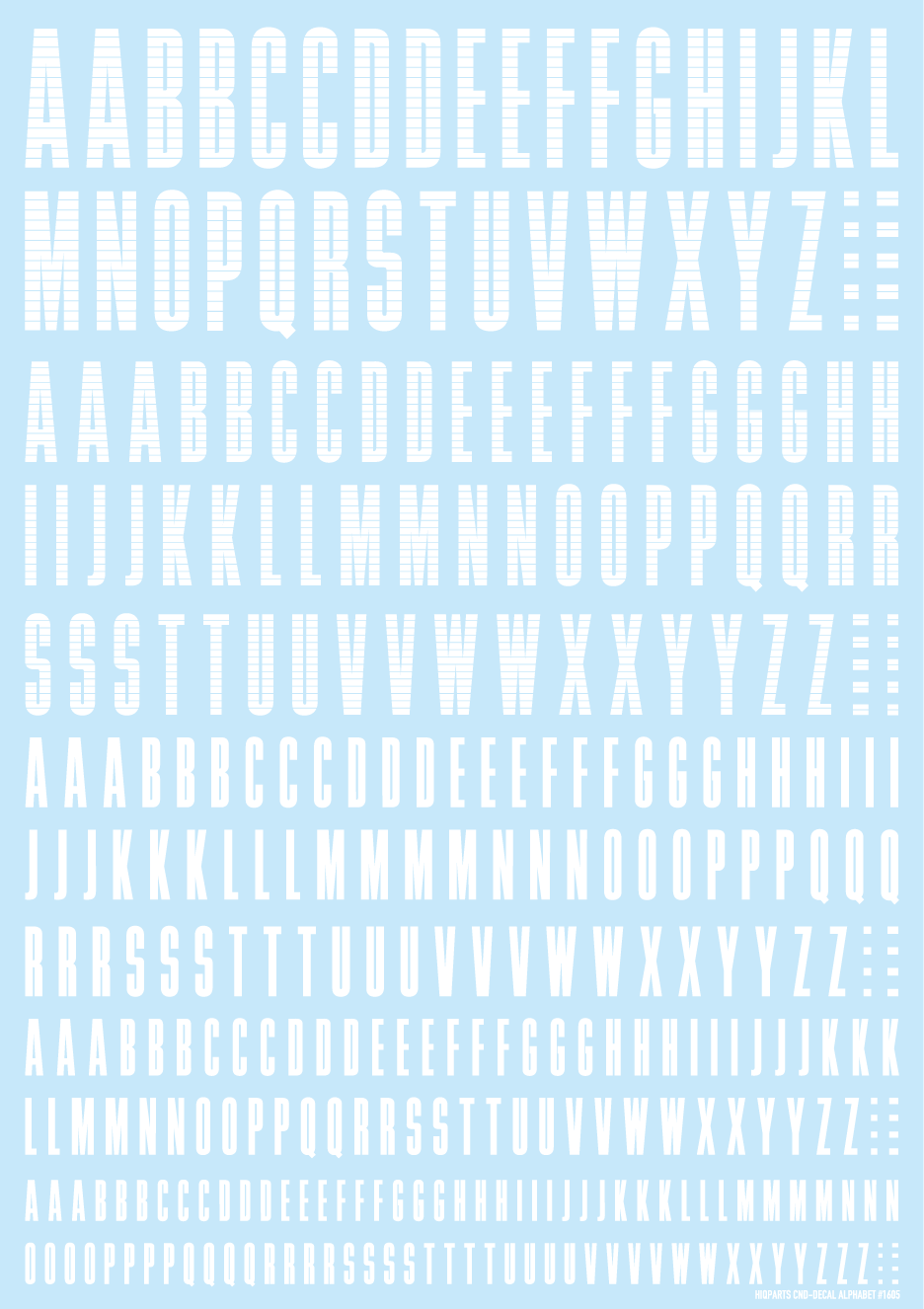 HiQ Parts: CND Decal - Alphabet White 