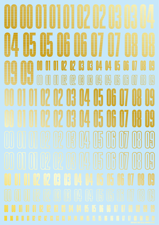 HiQ Parts: CND Decal - Number Gold 