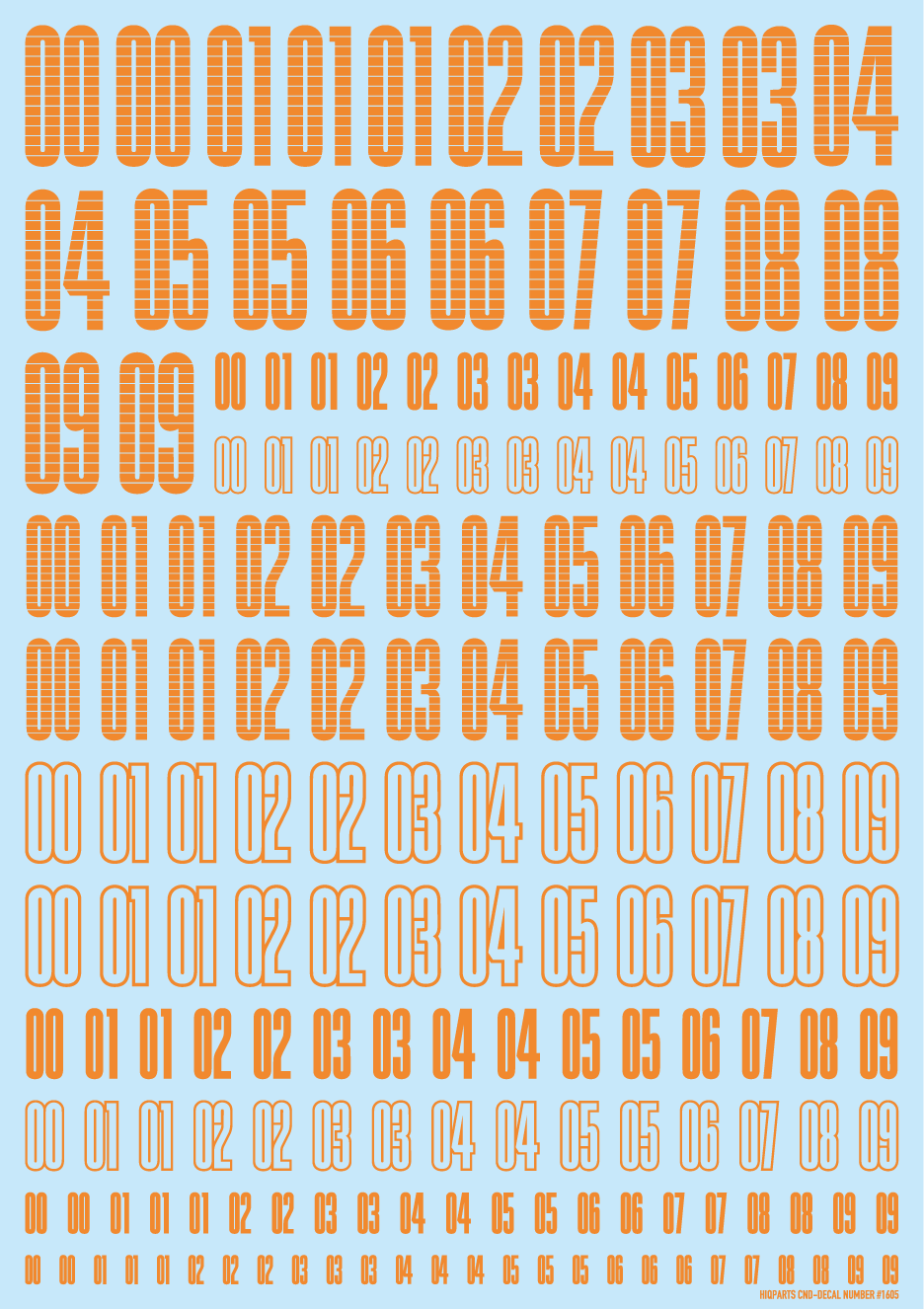 HiQ Parts: CND Decal - Number Orange 