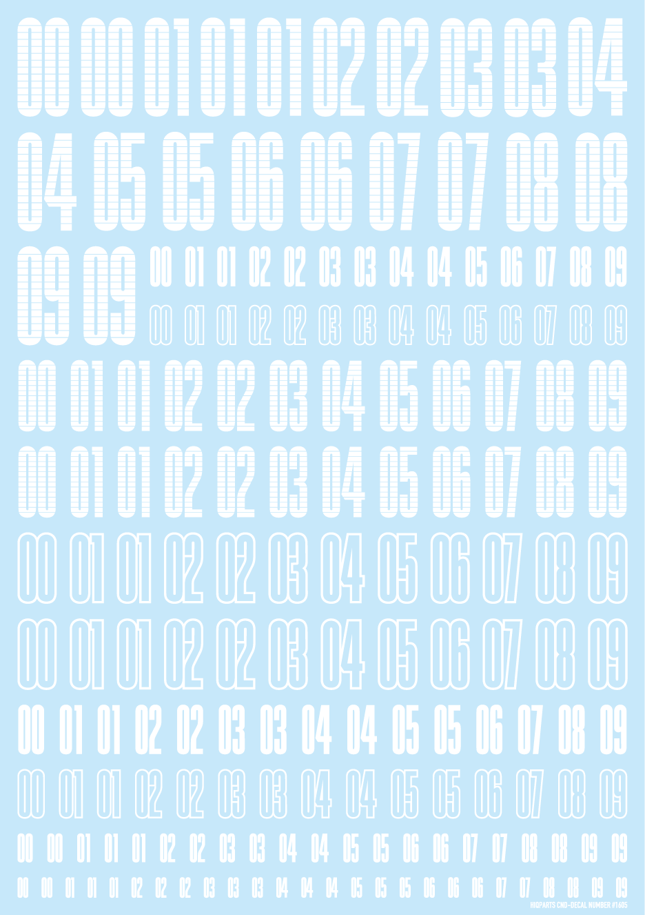 HiQ Parts: CND Decal - Number White 