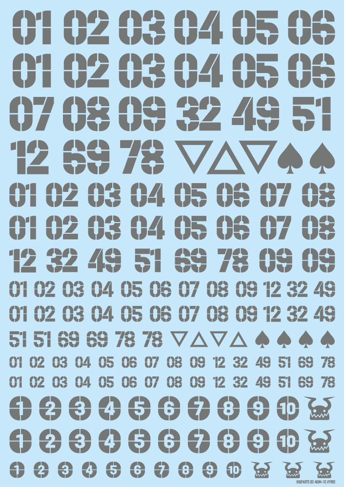 HiQ Parts: DZ Number Decal - Grey 
