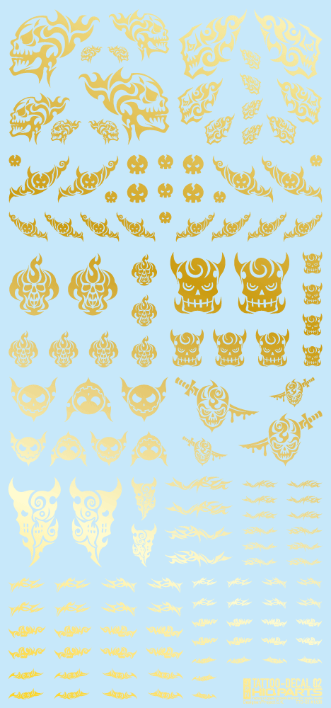 HiQ Parts: Tattoo Decal 02 "Skull" Gold  