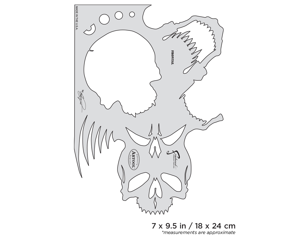 IWATA: Artool Skullmaster The Frontal Freehand Airbrush Template by Craig Fraser 