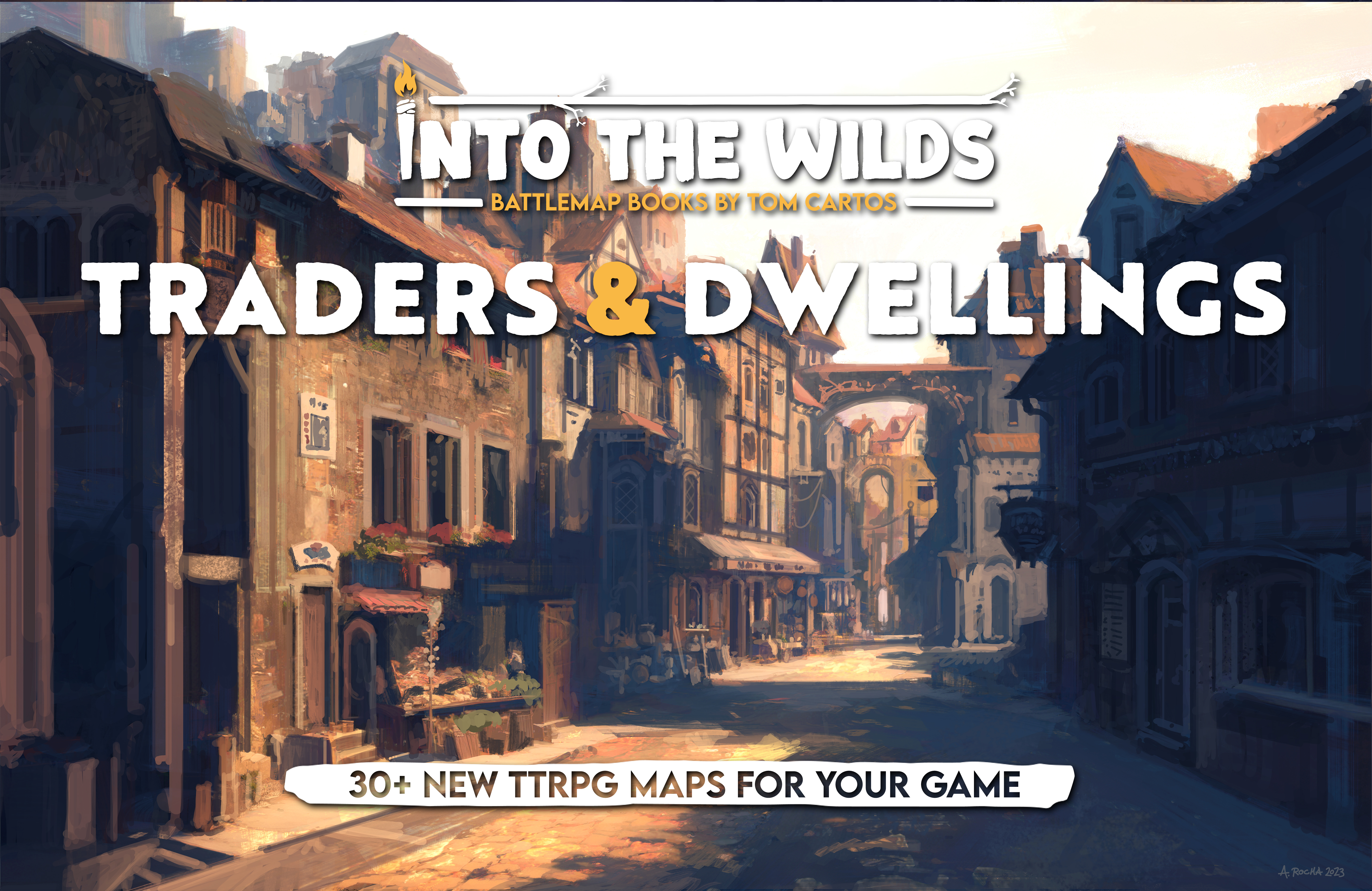 Into the Wilds Battlemap Books: Traders and Dwellings 