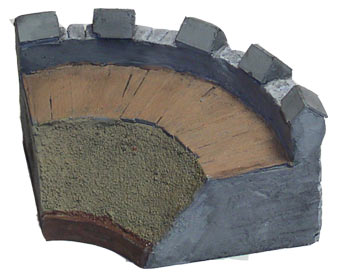 JR Miniatures 15mm Ancient: Roman Wall with 5 Merlins 