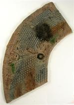 JR Miniatures: 15mm Finished: Roads - Damaged City Cobblestone Curve 