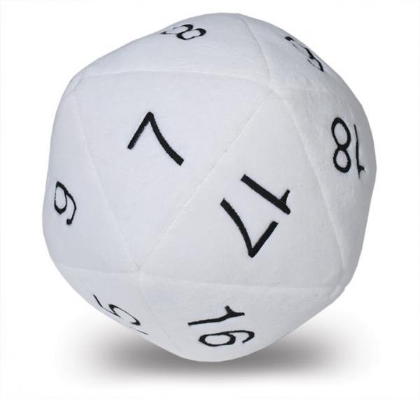 JUMBO 10" PLUSH D20 -White 