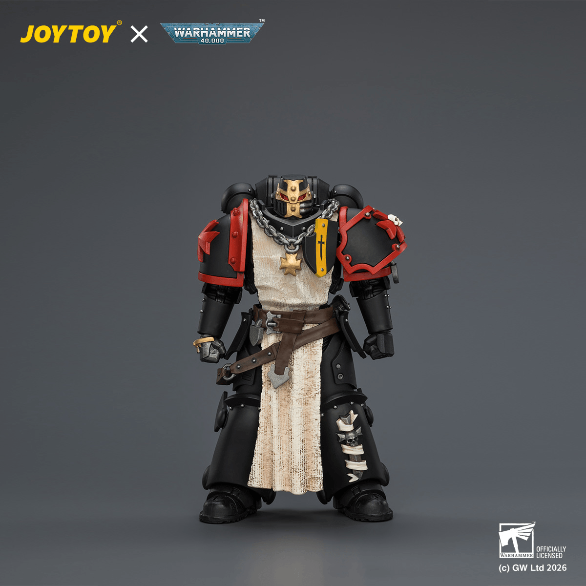 Joytoy: Warhammer 40K: Black Templars Crusader Ancient with Power Sword and Bolt Pistol 