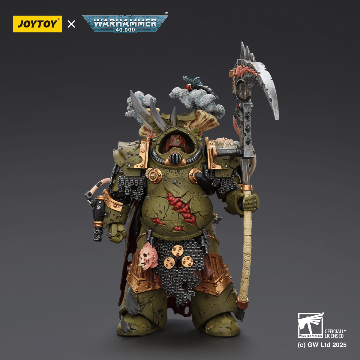 Joytoy: Warhammer 40K: Death Guard Deathshroud Terminator 1 with Manreaper and Plaguespurter Gauntlet 