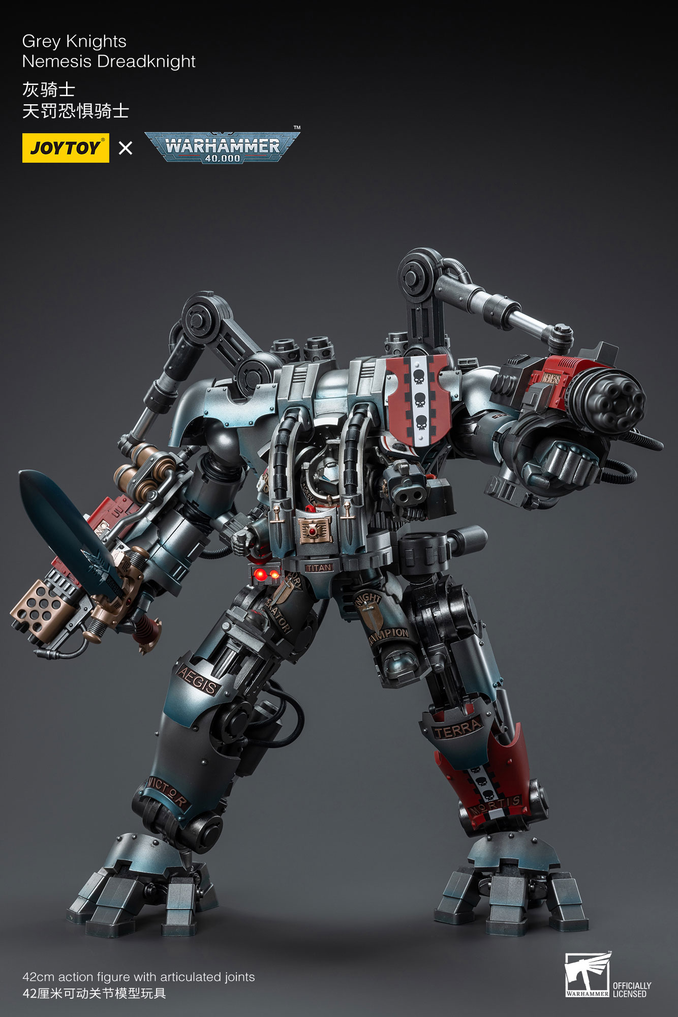 Joytoy: Warhammer 40K: Grey Knights Nemesis Dreadknight (Including Grey Knights Terminator Caddon ibova) 