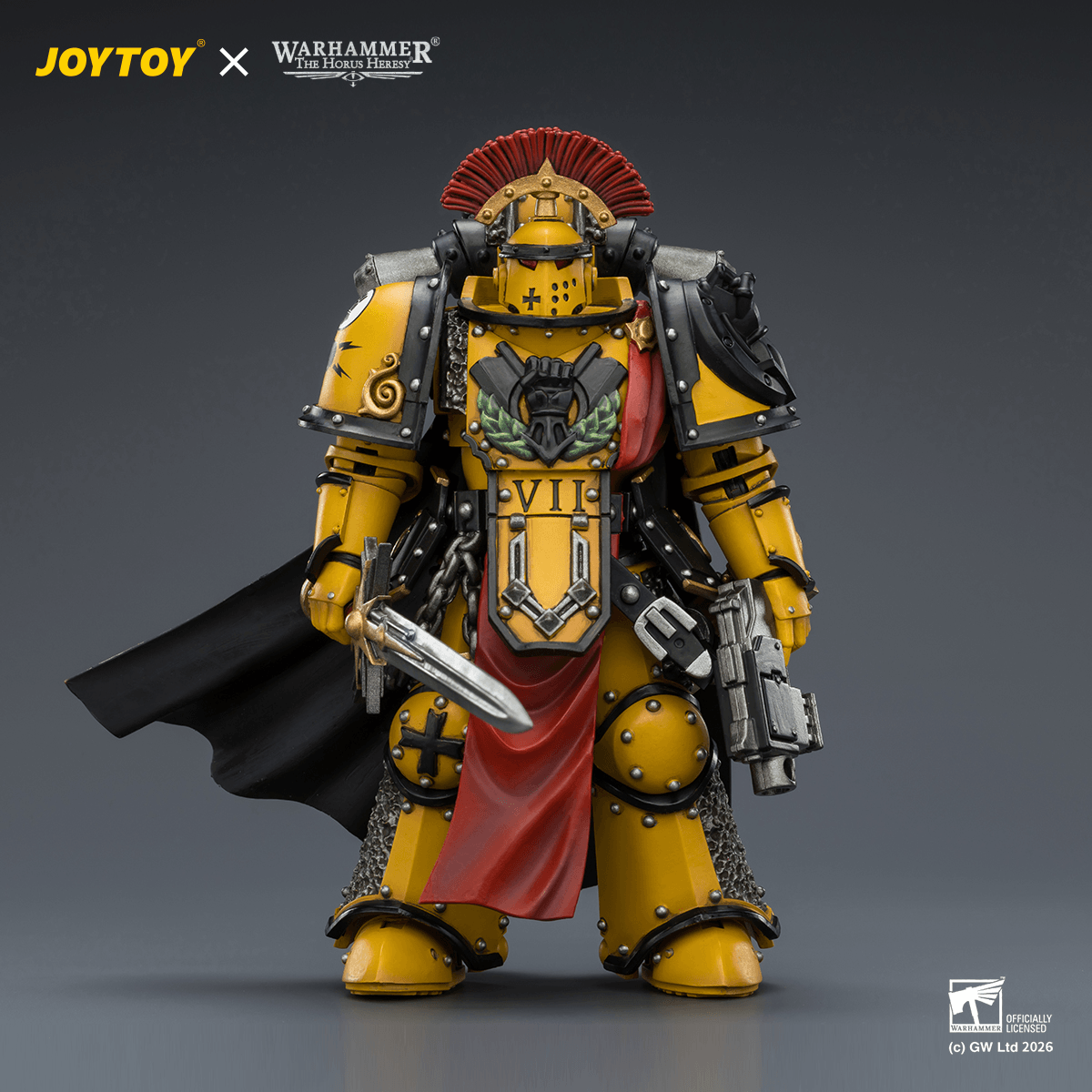 Joytoy: Warhammer 40K: Imperial Fists: Legion Praetor in Mk III Armour with Power Sword and Bolt Pistol 