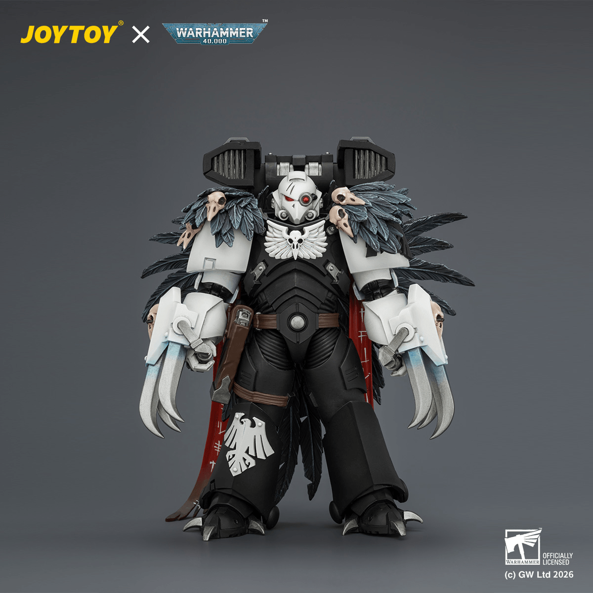 Joytoy: Warhammer 40K: Raven Guard Chapter Master Aethon Shaan with Claws of Severax and Heavy Bolt Pistol 