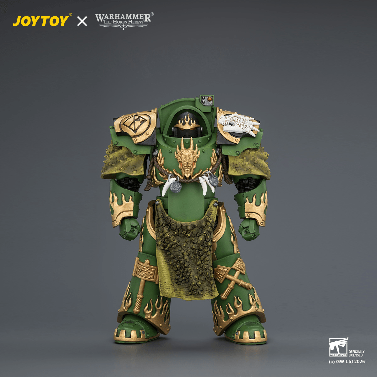 Joytoy: Warhammer 40K: Salamanders Firedrake Terminator 1 with Thunder Hammer and Dragonscale Storm Shield 