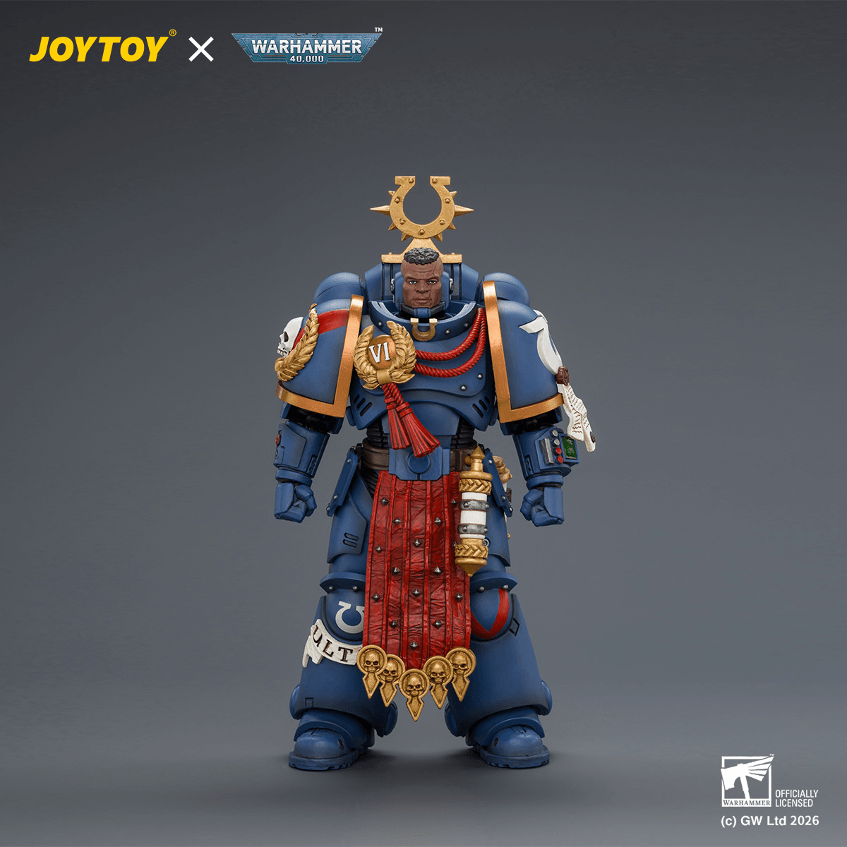 Joytoy: Warhammer 40K: Ultramarines Ferren Areios with Thunder Hammer and Bolt Pistol 