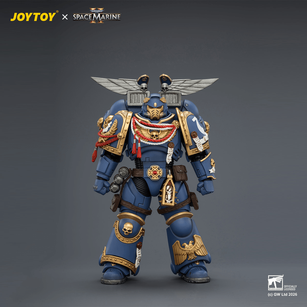 Joytoy: Warhammer 40K: Ultramarines Game Edition Assault Intercessor with Jump Pack, Thunderhammer and Neo-volkite Pistol 
