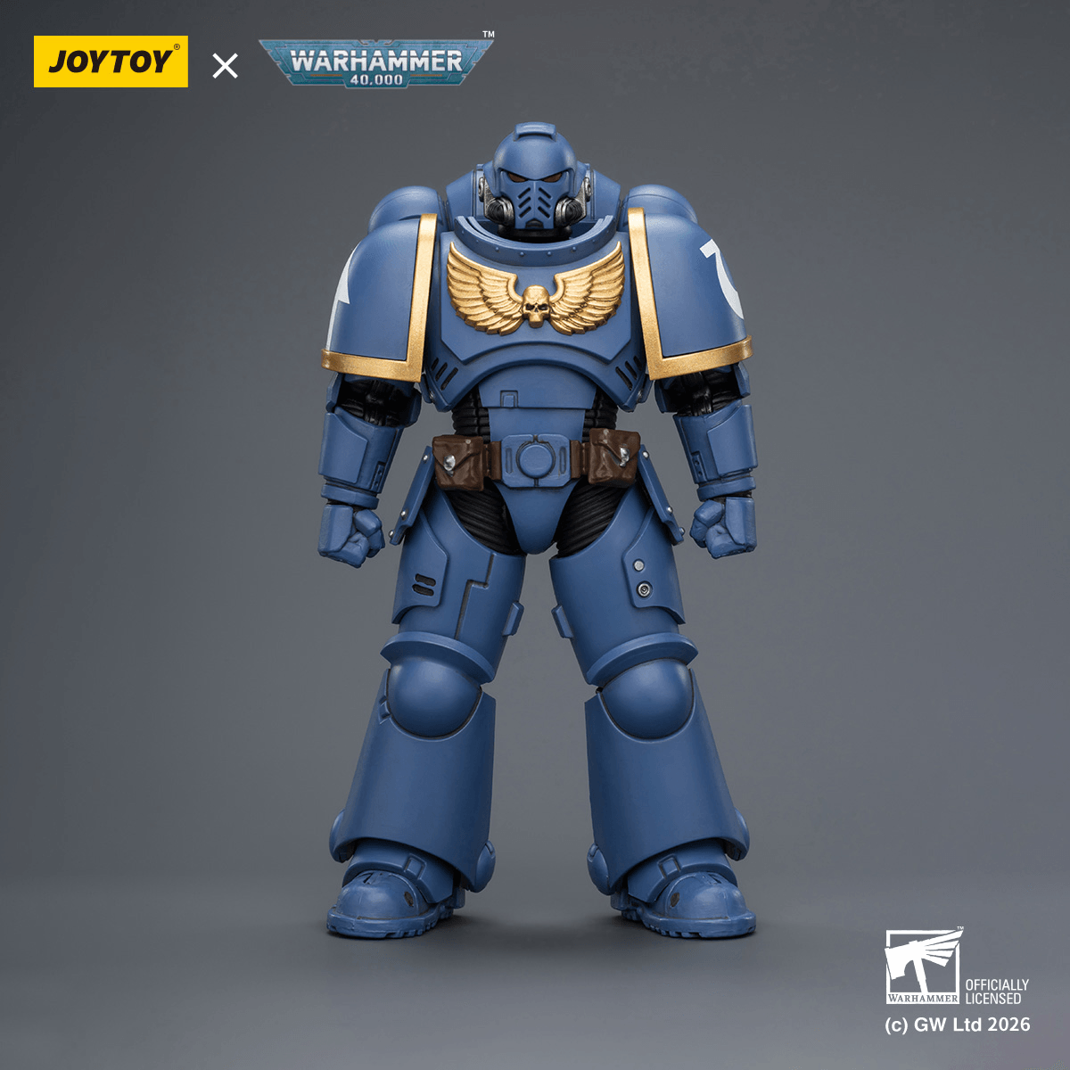 Joytoy: Warhammer 40K: Ultramarines Intercessor with Bolt Rifle, Bolt Pistol and Chainsword 