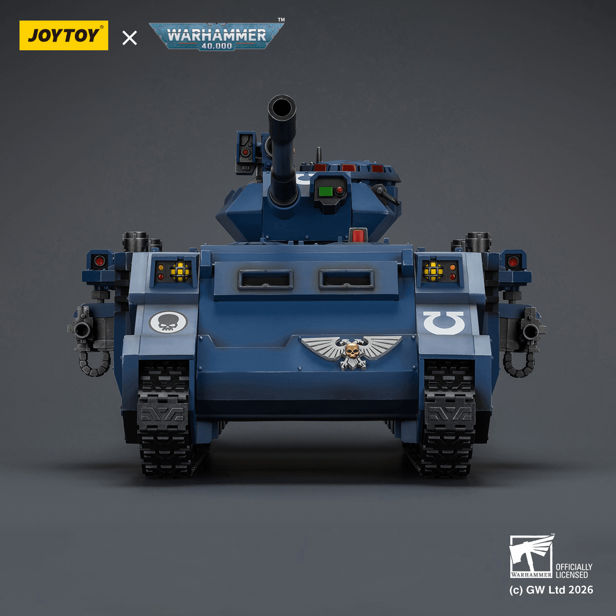 Joytoy: Warhammer 40K: Ultramarines Predator Destructor with turret-mounted autocannon and sponson-mounted heavy bolters 