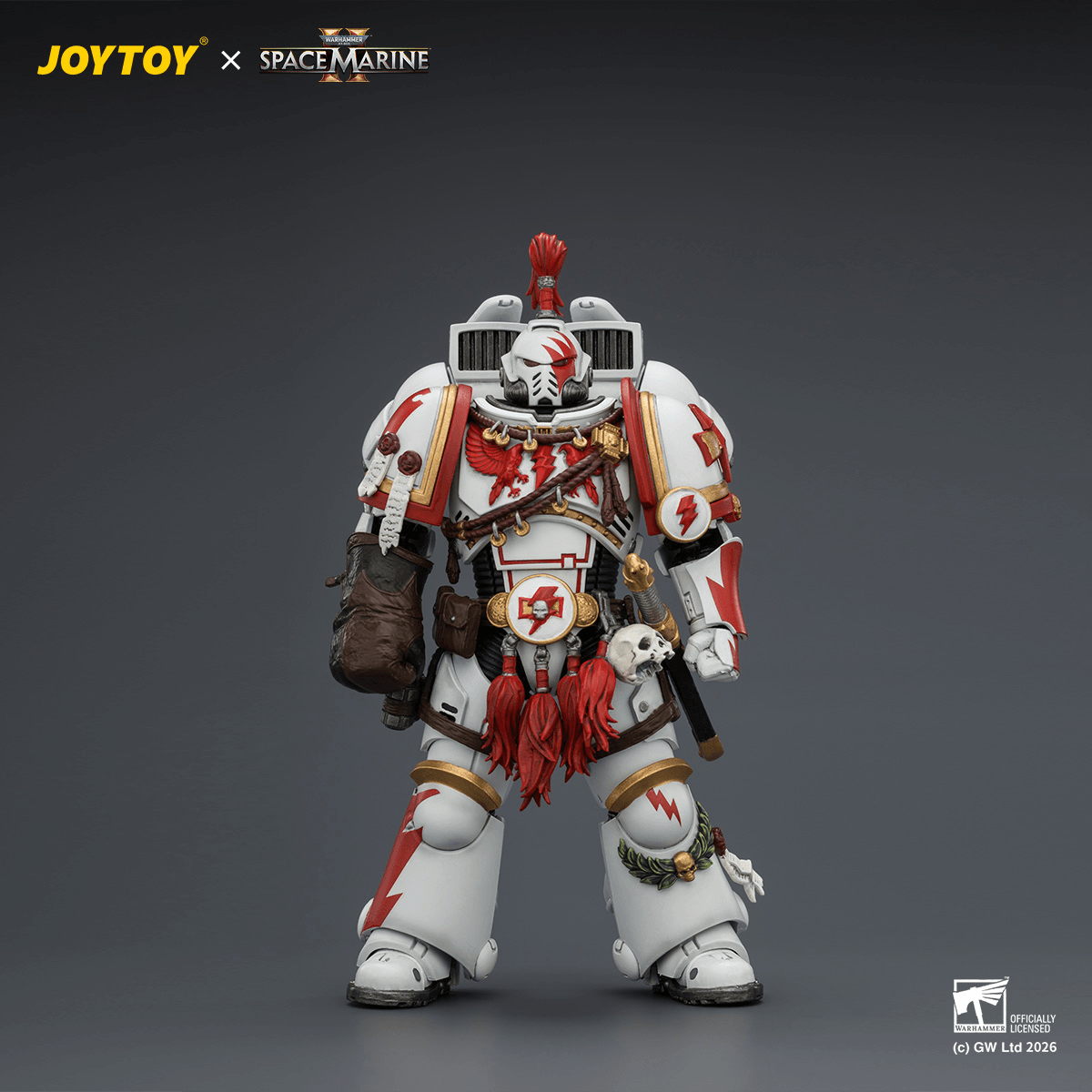 Joytoy: Warhammer 40K: White Scars Game Edition Assault Intercessor Champion with Thunder Hammer and Bolt Pistol 