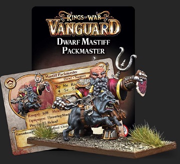 Kings Of War Vanguard: Dwarf Mastiff Packmaster (Blister) 