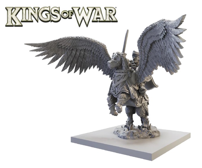 Kings of War: Halfling General on Winged Aralez 