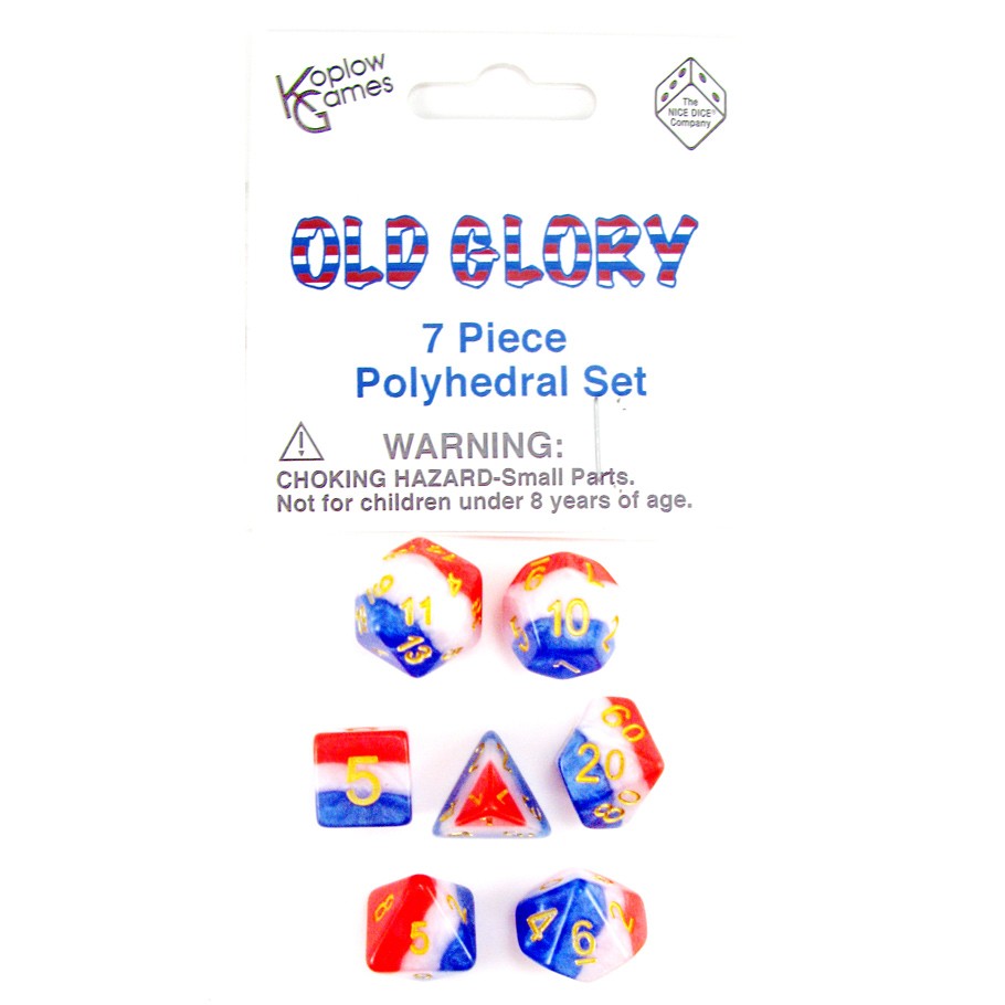 Koplow: 7PC Polyhedral Dice Set: Layered Old Glory 