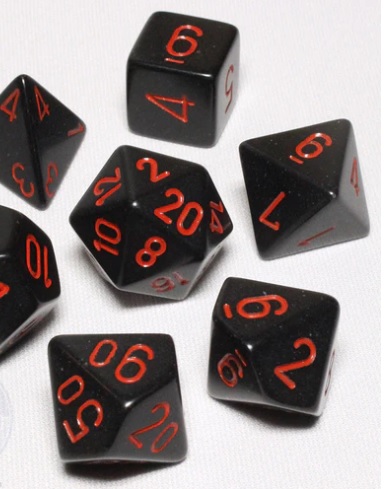 Koplow: 7PC Polyhedral Dice Set: Opaque Black/Red 