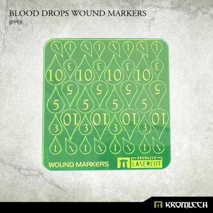 Kromlech Accessories: Acrylic Blood Drops Wound Markers (Green) 
