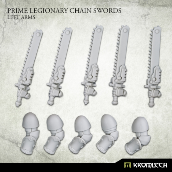 Kromlech Conversion Bitz: Prime Legionaries CCW Arms - Chain Swords [left] (5) 
