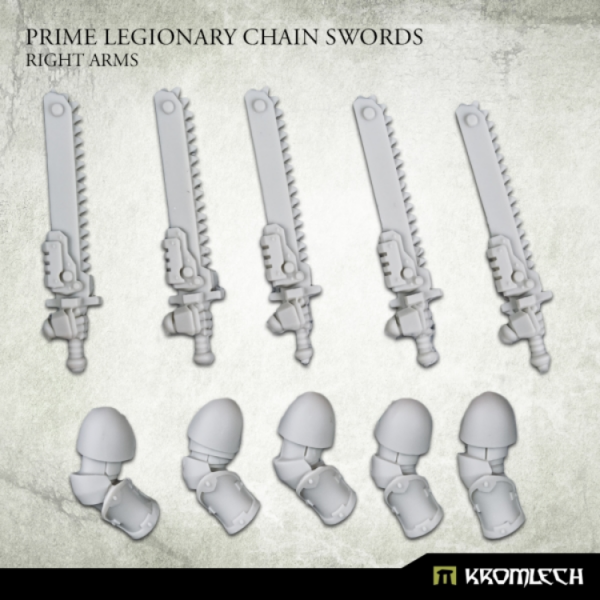 Kromlech Conversion Bitz: Prime Legionaries CCW Arms - Chain Swords [right] (5) 