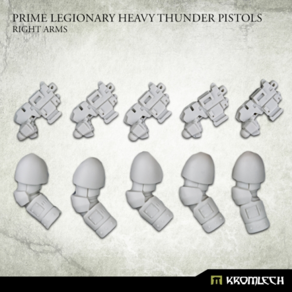 Kromlech Conversion Bitz: Prime Legionaries CCW Arms - Heavy Thunder Pistols [right] (5) 