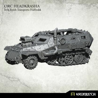 Kromlech Miniatures: Orc Headkrasha, Iron Reich Transporta Halftrakk 
