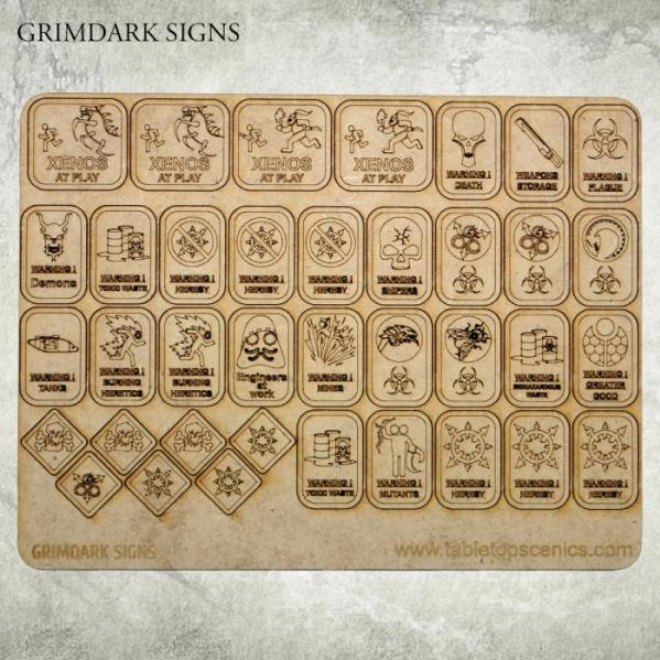 Kromlech Tabletop Scenics: Grimdark Signs 