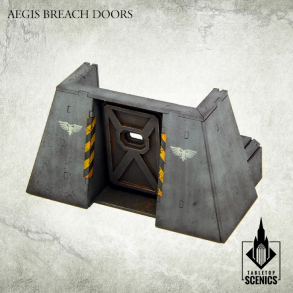 Kromlech Tabletop Scenics: Imperial Planetary Outpost- Aegis Breach Doors 