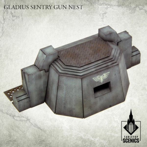 Kromlech Tabletop Scenics: Imperial Planetary Outpost- Gladius Sentry Gun Nest 