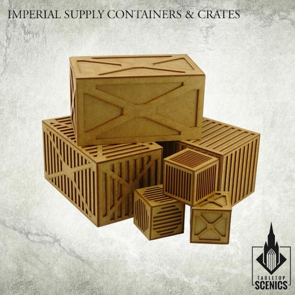 Kromlech Tabletop Scenics: Imperial Supply Containers & Crates 