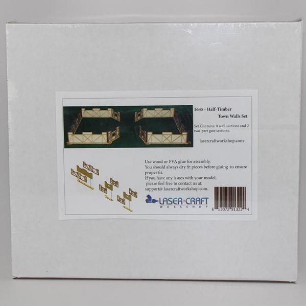 Laser Craft Workshop 28mm: Half-Timbered Town Walls Set 