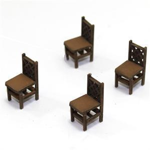 4Ground Miniatures: 28mm Furniture: Light Wood Square Back Chair (A)