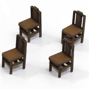 4Ground Miniatures: 28mm Furniture: Light Wood Square Back Chair (B)