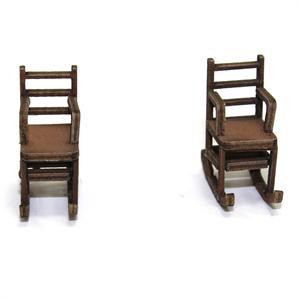 4Ground Miniatures: 28mm Furniture: Light Wood Straight Back Rocking Chair