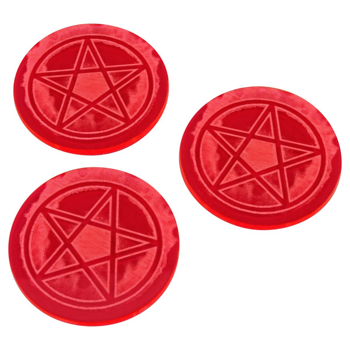 Litko: Cthulhu Pentagram Sealed Gate Tokens- Fluorescent Pink (3) 