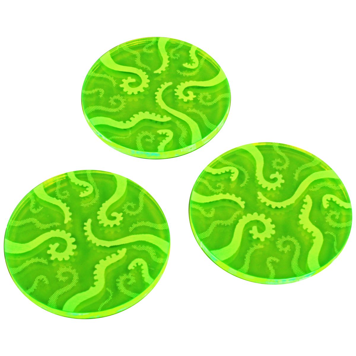 Litko: Cthulhu Tentacles Sealed Gate Tokens Fluorescent Green (3) 