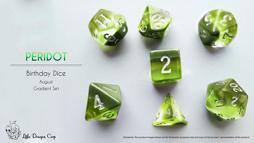 Little Dragon: Birthday Stone Dice: AUGUST PERIDOT 