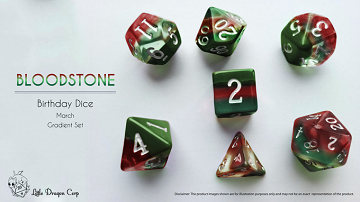 Little Dragon: Birthday Stone Dice: MARCH BLOODSTONE 